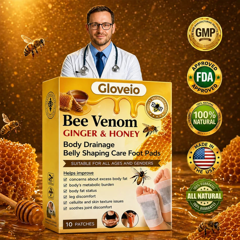 🔥Last Day 79% OFF! 🌿Gloveio™Bee Venom Ginger & Honey Foot Pads