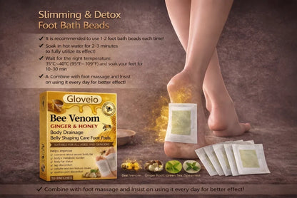 🔥Last Day 79% OFF! 🌿Gloveio™Bee Venom Ginger & Honey Foot Pads